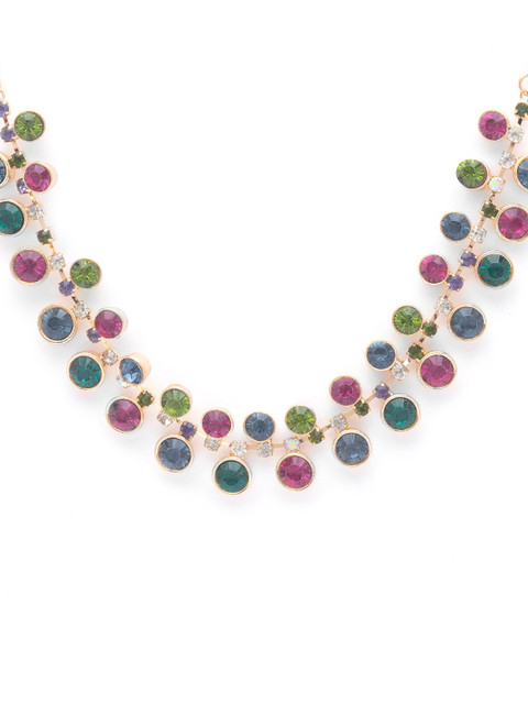 

Statement Necklace Rose Gold-Plated Cubic Zirconia Metal Necklace