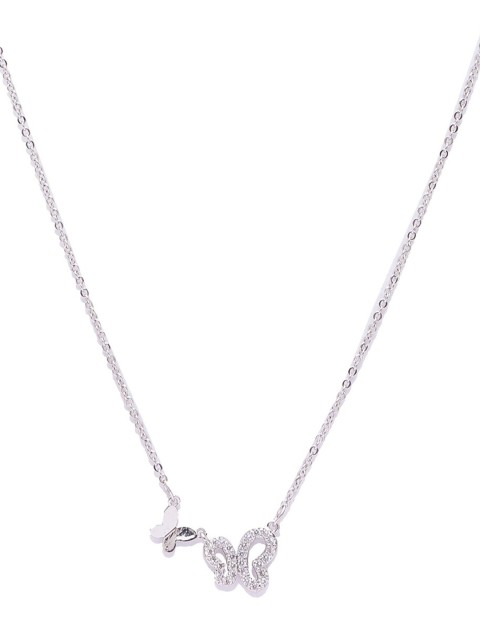 

Delicate Necklace Silver-Plated Cubic Zirconia Metal Chain