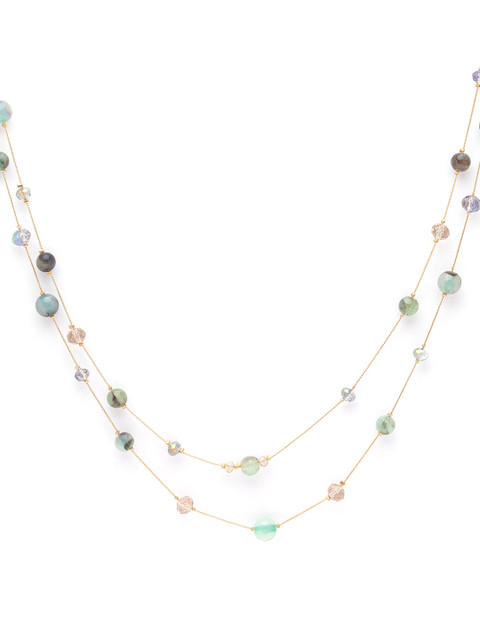 

Globus Gold-Plated & Green Beaded Chain