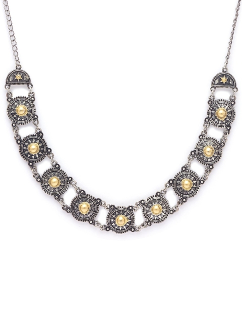 

Globus Silver & Gold Oxidised Necklace