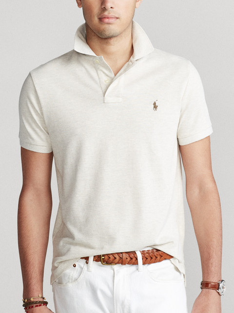 

Polo Ralph Lauren Men Slim Fit Mesh Solid Polo Shirt, Off white