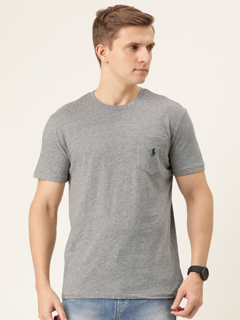 

Polo Ralph Lauren Men Grey Solid Custom Slim Fit Solid Crew Neck T-Shirt