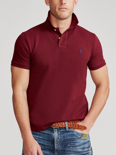 

Polo Ralph Lauren Men Maroon Slim Fit Mesh Polo Shirt