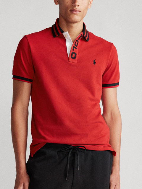 

Polo Ralph Lauren Men Custom Slim Fit Mesh Polo T-Shirt, Maroon