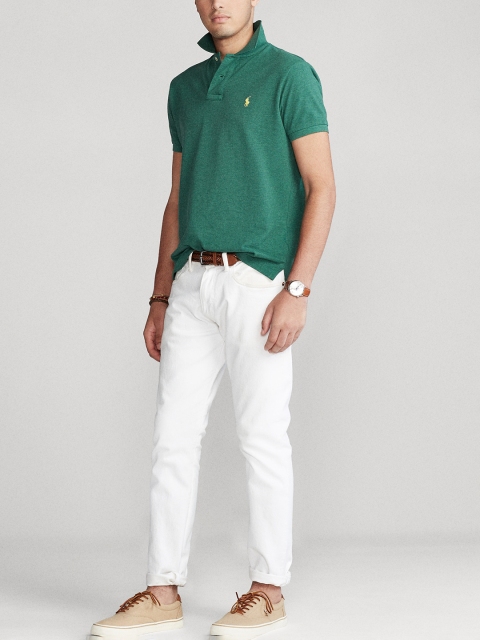 

Polo Ralph Lauren Men Custom Slim Fit Solid Mesh Polo, Green