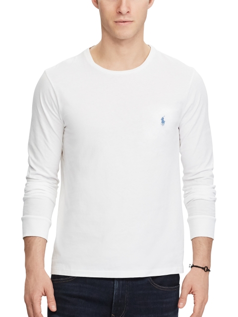 

Polo Ralph Lauren Men White Solid Custom Slim Fit Jersey T-shirt