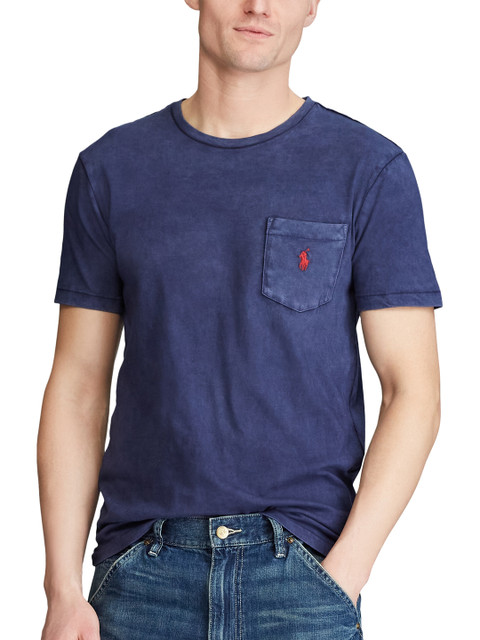 

Polo Ralph Lauren Men Navy Custom Slim Fit Pocket T-Shirt, Navy blue