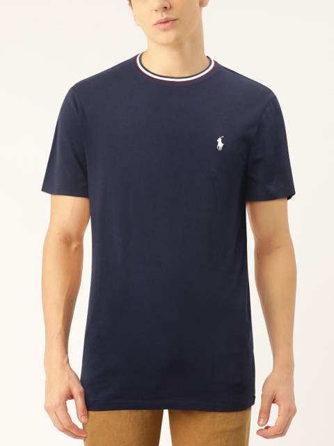 

Polo Ralph Lauren Men Navy Blue Solid Round Neck T-shirt
