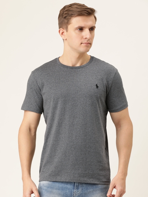 

Polo Ralph Lauren Men Navy Blue Solid Custom Slim Fit Solid Crew Neck T-Shirt, Grey