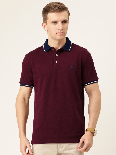 

Polo Ralph Lauren Men Maroon Solid Custom Slim Fit Mesh Polo T-shirt