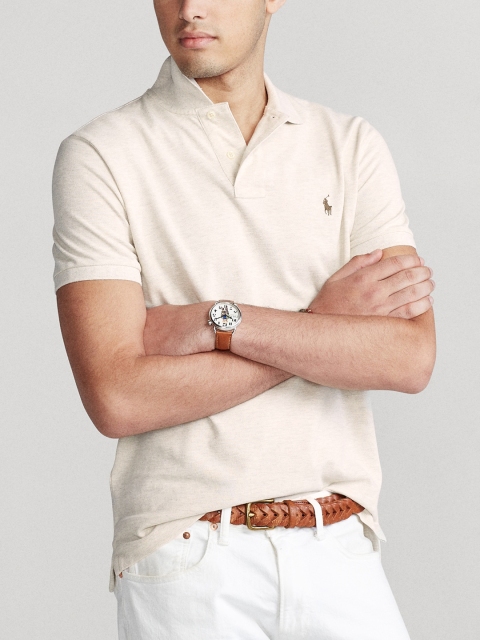 

Polo Ralph Lauren Custom Slim Fit Mesh Polo, Cream