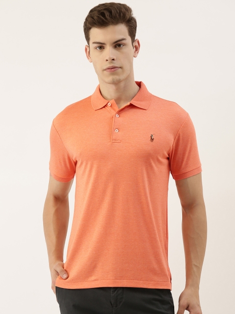 

Polo Ralph Lauren Men Orange Solid Polo Collar T-shirt