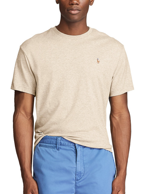 

Polo Ralph Lauren Men Beige Custom Slim Soft Cotton T-Shirt