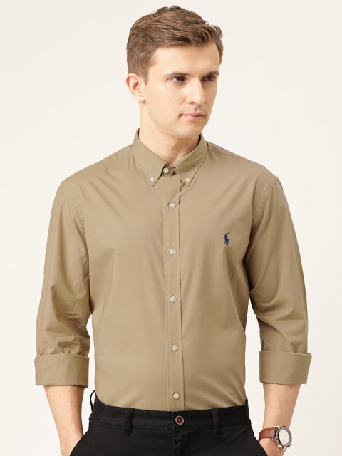 

Polo Ralph Lauren Men Beige Slim Fit Solid Smart Casual Shirt