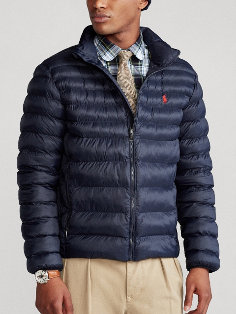 

Polo Ralph Lauren Men Navy Blue Solid Quilted Jacket