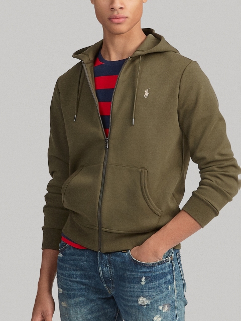 

Polo Ralph Lauren Men Olive Green Solid Hoodie Sweatshirt