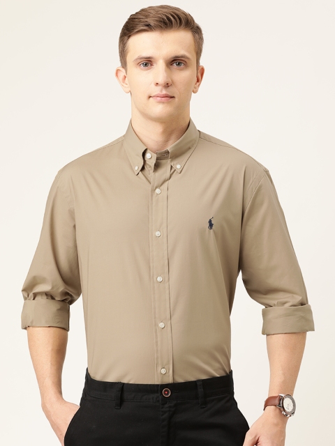 

Polo Ralph Lauren Men Beige Custom Fit Solid Smart Casual Shirt