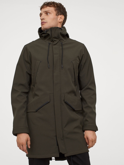 

H&M Men Green Solid Outdoor Parka