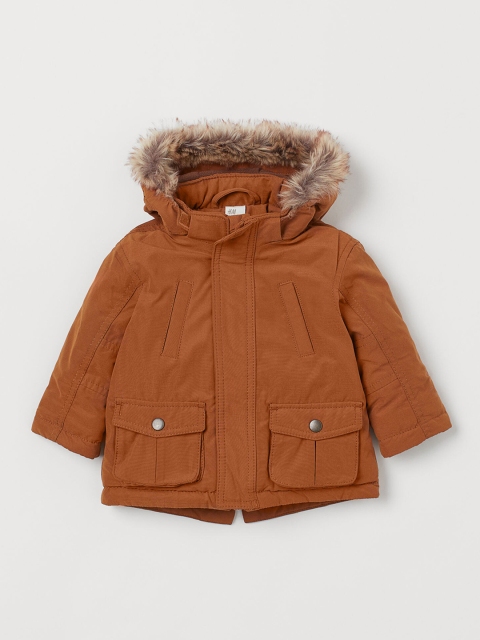 

H&M Kids Brown Solid Padded Parka