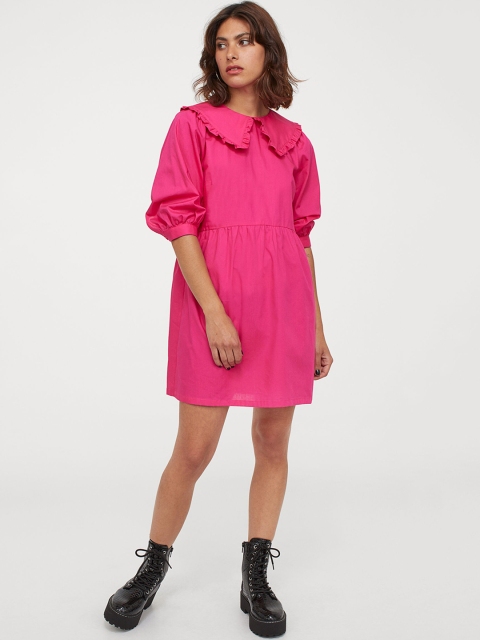 

H&M Pink Collared Poplin Dress