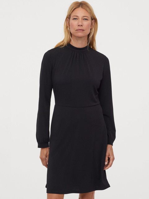 

H&M Women Black Solid Jersey Dress