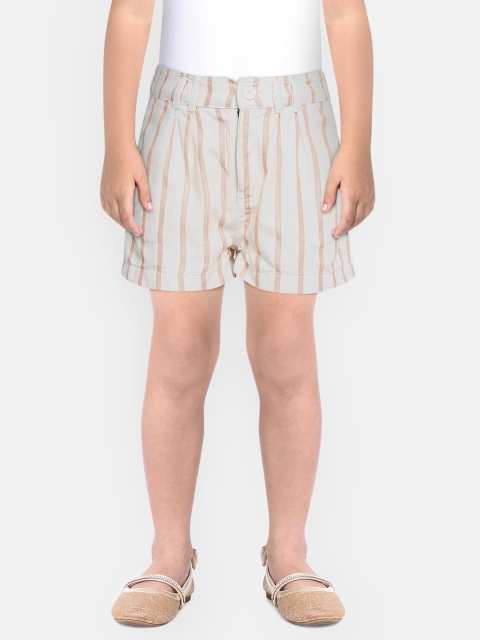 

Tommy Hilfiger Girls White Striped Mid-Rise Regular Shorts