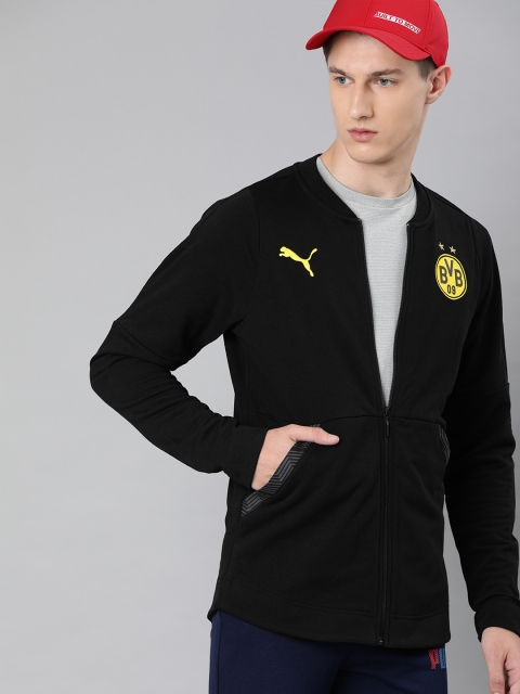 

Puma Men Black Printed BVB Football Jacket