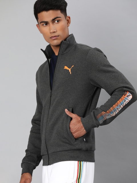 

Puma Men Grey Printed Sporty Knitted 10 Jacket
