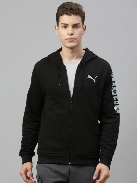 

Puma Men Black Solid Knitted Hooded Sweatshirt