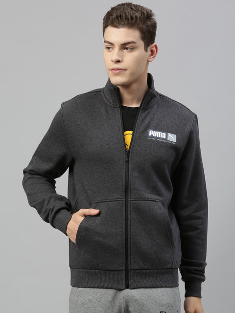 

Puma Men Charcoal Grey Solid Knitted Sweatshirt