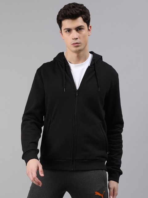 

Puma Men Black Back Brand Logo Printed Hooded Knitted Sweatshirt