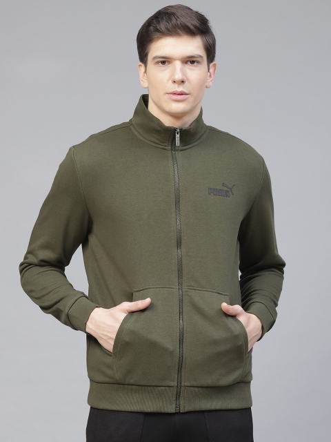 

Puma Men Olive Green Essential Solid Training Track Jacket