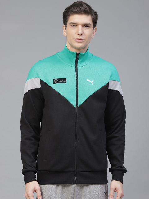 

PUMA Motorsport Men Black & Blue Mercedes AMG Petronas Motorsport MCS Colourblocked Sweat Jacket
