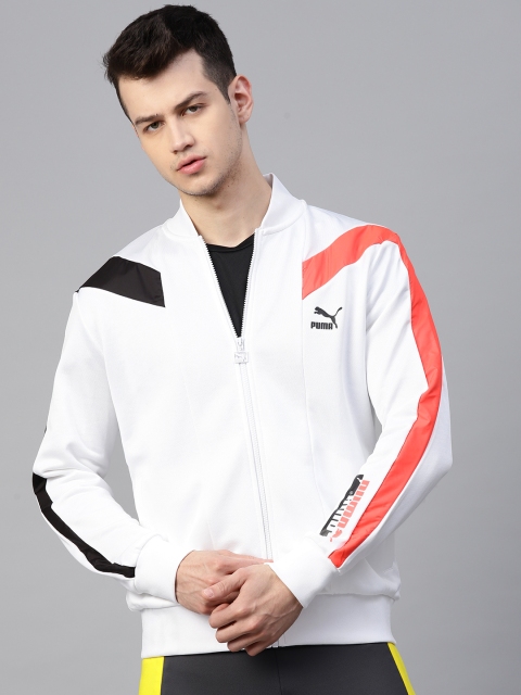 

Puma Men White Solid T7 2020 Sport Track Bomber Jacket