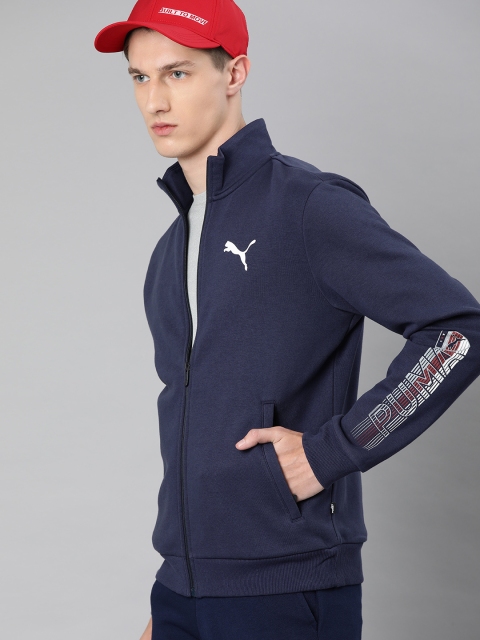 

Puma Men Navy Blue Sleeve Print Sporty Knitted 10 Jacket