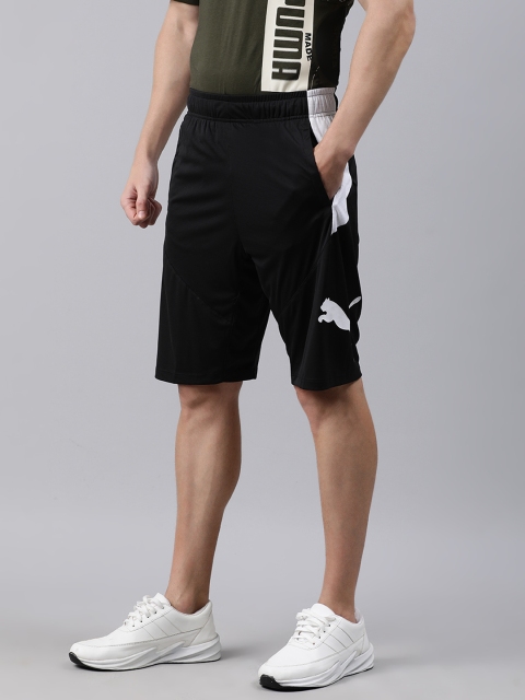 

Puma Men Black Solid Regular Fit PUMA Cat Sports Shorts with Printed Detail