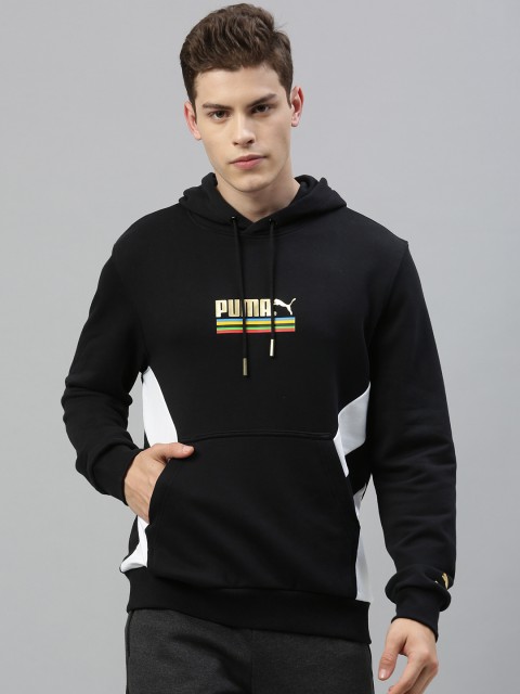 

Puma Men Black & White Colourblocked TFS Unity Hooded Sweatshirt