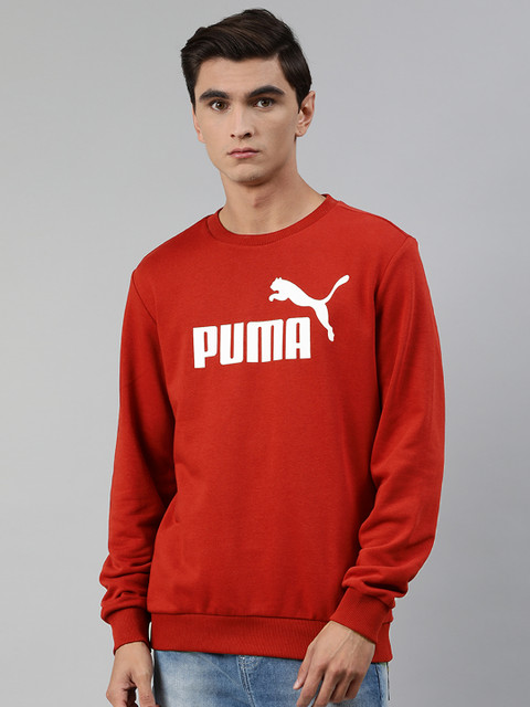 

Puma Men Red Printed ESS Logo Crew Sweat Sweatshirt
