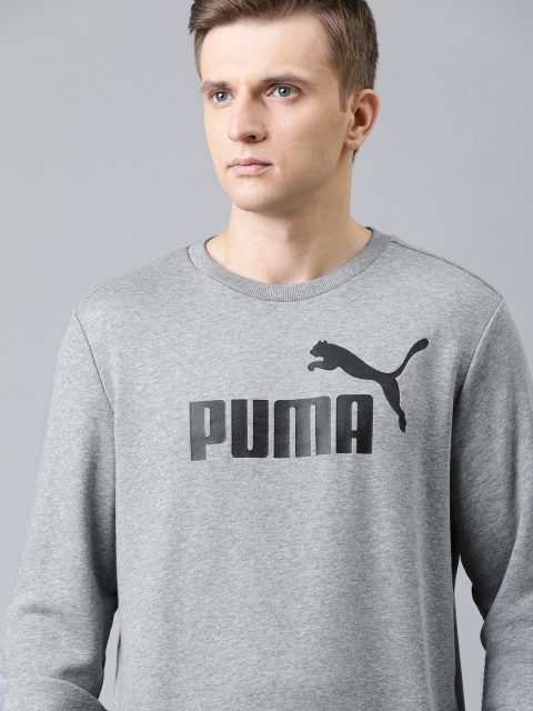 

Puma Men Grey ESS Logo Crew Sweat TR big logo Sweatshirt