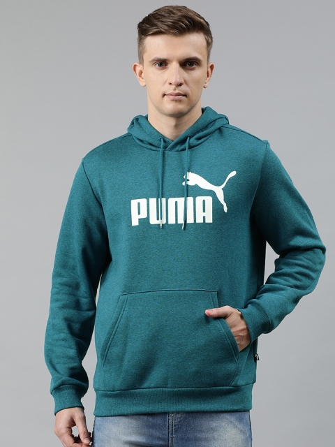 

Puma Men Teal Blue Printed Hooded Sweatshirt