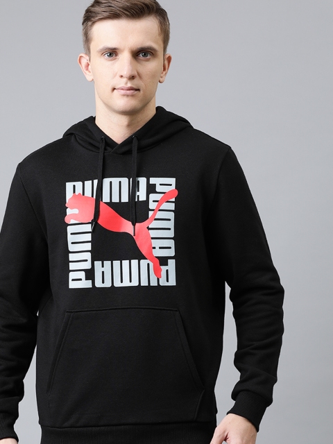 

Puma Men Black & White Printed Graphic Hoody 2 Sweatshirt