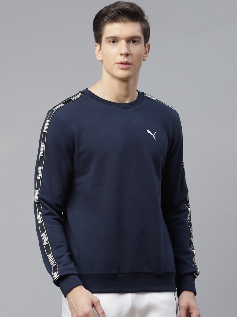 

Puma Men Navy Tape Crew Sweatshirt, Navy blue