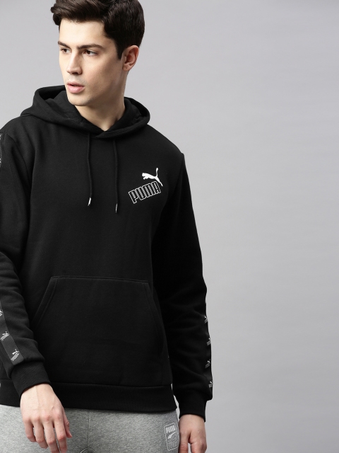 

Puma Men Black Printed Hooded Sweatshirt