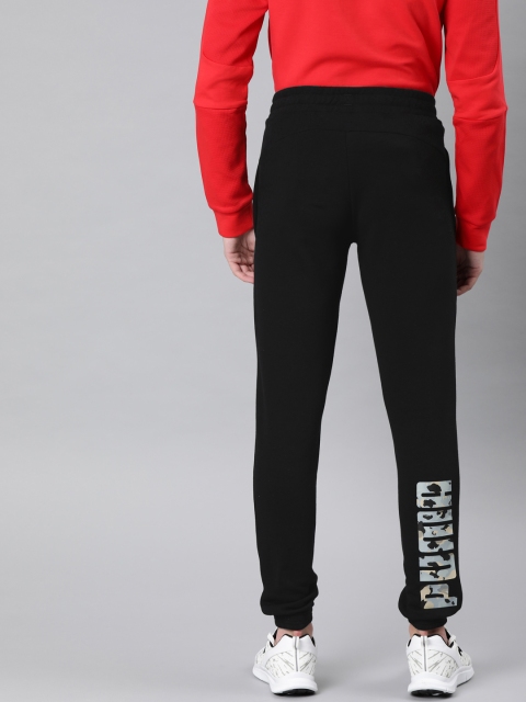 

Puma Men Black Solid Straight Fit Knitted Joggers With Printed Detailing