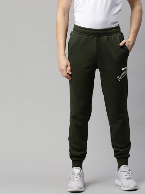 

Puma Men Olive Green Printed AMPLIFIED Joggers