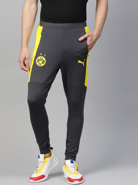 

Puma Men Charcoal Grey & Yellow Borussia Dortmund BVB Training Pants