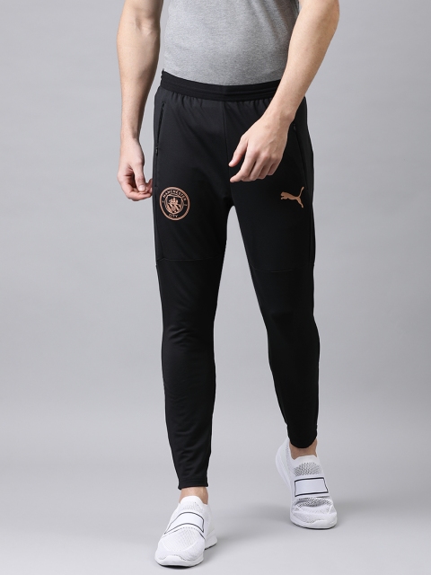 puma solid men's black track pants