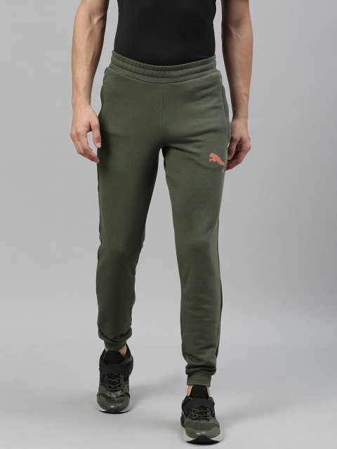 

Puma Men Olive Green Solid Knitted Joggers