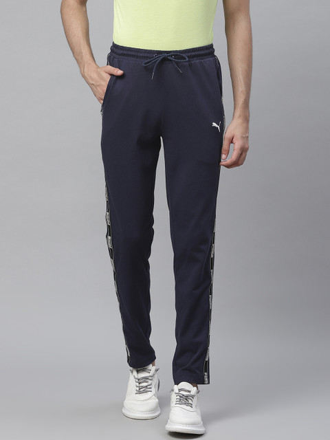 

Puma Men Navy Blue Tape Jersey Solid Track Pants