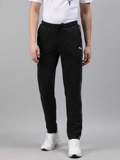 

Puma Men Black Solid Straight Fit Track Pants With Side Tape